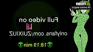 Alien Girl! Drooling, spurting and fucking my alien