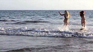Ariel and Miela: Hot Beach Soccer Match