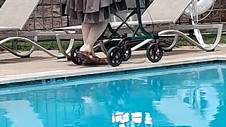 Summer Has Arrived! Time for the First Visit to the Pool Sexy Big Nurse Vicki Style!