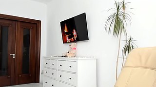 Amateur striptease and Solo masturbation