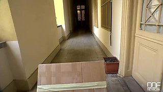 Sultry Cock Sucker: Blonde Russian Babe Swallows Cum in POV