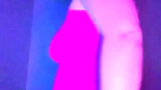 Amateur BBW Courtney with glasses masturbates