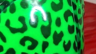 I Seduce You with My Glossy Green Minty Lips and Kisses and Shiny Latex