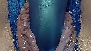 Fisting Dildo Creamy Masturbation- Vibrator Orgasm in Crotchless Panties