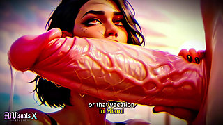 (4k) Ai 3D Animated Porn - Latina Baddie Worships Big White Cock (interracial Asmr) - Ai Visuals X