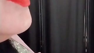 Cute Smoking MILF Red Lipstick