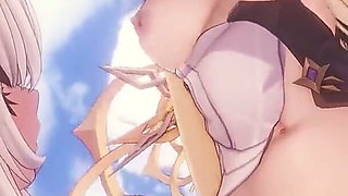 Genshin Impact - Aether Fucks the Three Goddesses - 3D Hentai Animations