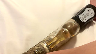 MILF cums hard and moans loud on her toy