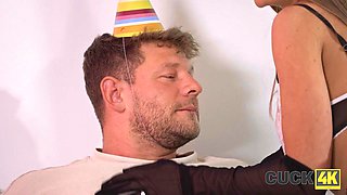 CUCK4K. Kiss My Foot and Lick My Wet Pussy ft. Michael Fly: Blowjob, Doggy Style  Cowgirl Action