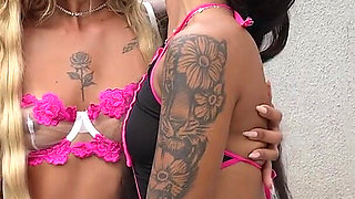 Tan Babes by the Pool