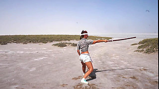 Katana on the Elton salt lake