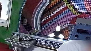 Public flashing in a hotel room - big ass Latina milf