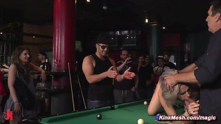 Blond public humiliation and BDSM