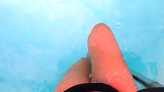 Public Pool Orgasm: Teen Babe's Solo Webcam Show