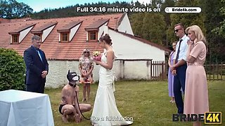 Sexy Bride With Natural Tits Fucks Hound Groom in Public Outdoor Wedding