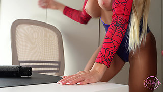 4K Spiderman Footjob & Worship: Blonde’s White Toes Milk You - Cum Floods Soles!