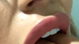 Cute amateur brunette naughty in solo jerking show on camera