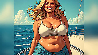 Hot Women Enjoying Yacht Ai Art