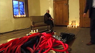 Bound Blonde Beauty in Intense BDSM Rope Play