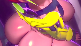 Thicc Big Breast Fat Ass Colorful Slut Gets Hard Backshots with Creampie