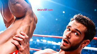 Wrestling muscular destroys beefy ass in public ring