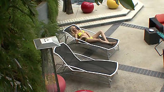 Young blonde seduces a big mature cock