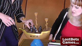 Big-Tits Pirate Penguins Heat Up Lesbian Strip Tease