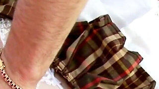 Horny ginger teen Novolyantseva gets fucked in the ass by stepfather after an argument