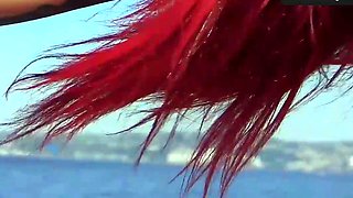 Tattooed redhead mom loves a kink lube session