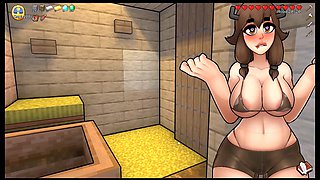 HornyCraft beach edition featuring outdoor assjob action in this Minecraft parody