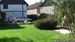 Wife caught her busty old mother riding his cock
