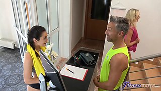 Insane three way with grubby pervert gym possessor - total episode - sport rooms