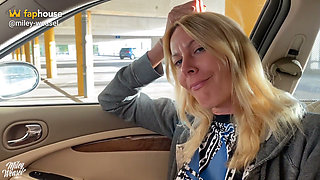 Horny Blonde MILF Slut Gets Fucked Throughout the Parking Garage