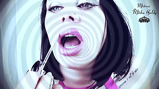 Glossy pink lips and big tits mesmerize with joi and cum countdown