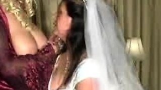 Blonde and brunette lesbians toying cunt