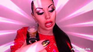 RussianBeautys Latex Demoness Bottle Fetish Close-Up