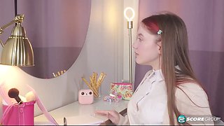 Schoolgirl Vivi Rides Her Dildo and Cums Hard After Class