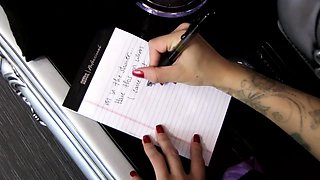 Blonde is flashing her big boobs in the outdoors