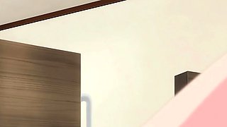 Cheating anime roommate rides hard before BF comes home