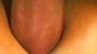 Shaved Pussy Grinding on Stiff Cock