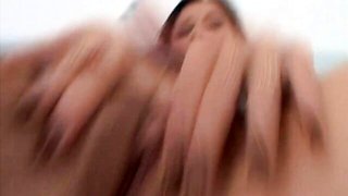 Beautiful dildo riding solo with a long-legged brunette Gita