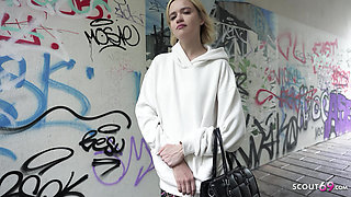 GERMAN SCOUT - Tall small Tits Teen Novella Night talk to Pick Up Casting Fuck