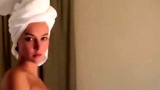 Orgasm of blonde Teen with big boobs