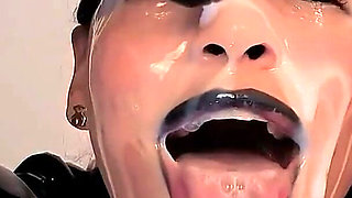 Filthy Fantasy After Dark: Cum Exploding on the Face of a Wild Latina in Latex.