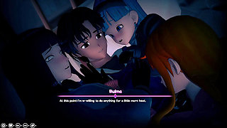 Threesome sex with Hinata Nami & Bulma