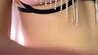 Sexy Blonde Babe With Big Boobs Strips Bra