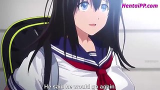 Innocent Brunette Teen's First Time: College Fuck Session [Hentai]