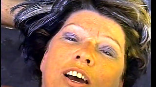 Watch older woman grab his nuts and suck his dick