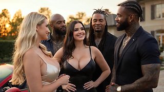 BLACKEDRAW: Bi-racial BIG BLACK COCK Gang-fuck with 2 Milf Cougar (AI Generated) Realistic