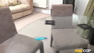 Peeping policeman pounds a blonde uk bimbo - faux cop
